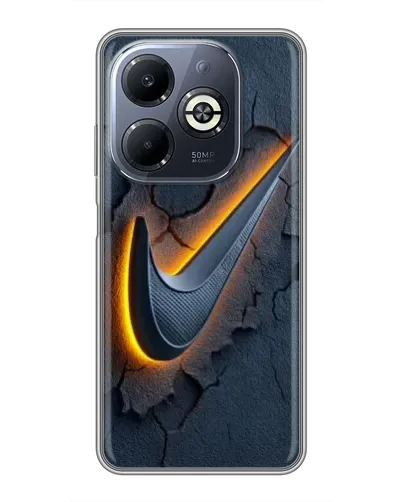 Чехол для Infinix Smart 8 Plus с картинкой «Объемный логотип Найк»