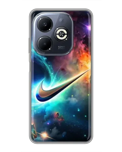 Чехол для Infinix Smart 8 Plus с картинкой «Космический Nike Swoosh»