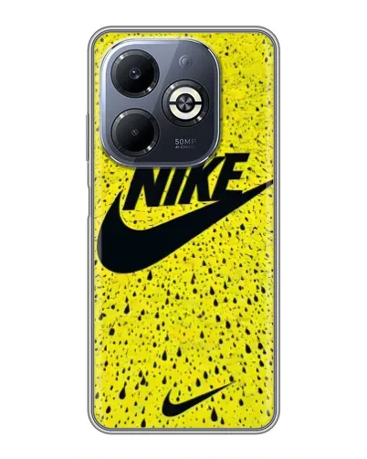 Чехол для Infinix Smart 8 Plus с картинкой «Желтый текстурный Nike»