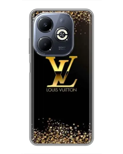 Чехол для Infinix Smart 8 Plus с картинкой «LV — золотые искры» Чехол для Infinix Smart 8 Plus с картинкой «LV — золотые искры»
