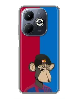 Чехол для Infinix Smart 8 Plus с картинкой «Bored Ape — фанат Барсы» Чехол для Infinix Smart 8 Plus с картинкой «Bored Ape — фанат Барсы»