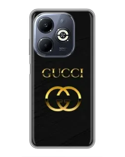 Чехол для Infinix Smart 8 Plus с картинкой «Золотой логотип Gucci»