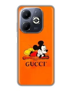 Чехол для Infinix Smart 8 Plus с картинкой «Микки Маус Gucci — оранж»