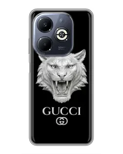 Чехол для Infinix Smart 8 Plus с картинкой «Gucci — серебряный лев»