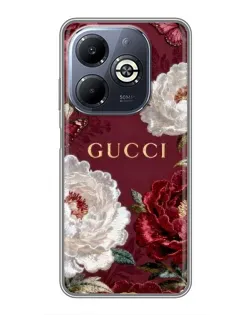 Чехол для Infinix Smart 8 Plus с картинкой «Gucci — бордовые розы»