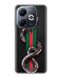 Чехол для Infinix Smart 8 Plus с картинкой «Gucci — змея на полосе»