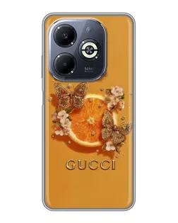 Чехол для Infinix Smart 8 Plus с картинкой «Gucci — золотые бабочки»