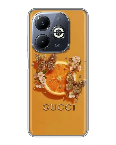 Чехол для Infinix Smart 8 Plus с картинкой «Gucci — золотые бабочки» Чехол для Infinix Smart 8 Plus с картинкой «Gucci — золотые бабочки»