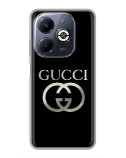 Чехол для Infinix Smart 8 Plus с картинкой «Gucci — золото на черном»