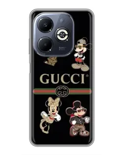 Чехол для Infinix Smart 8 Plus с картинкой «Gucci — герои Disney и монограмма»