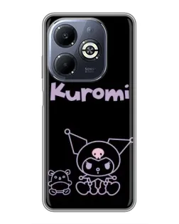 Чехол для Infinix Smart 8 Plus с картинкой «Kuromi — черный минимализм» Чехол для Infinix Smart 8 Plus с картинкой «Kuromi — черный минимализм»