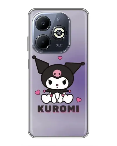 Чехол для Infinix Smart 8 Plus с картинкой «Kuromi — фиолетовый арт»