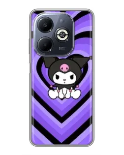 Чехол для Infinix Smart 8 Plus с картинкой «Kuromi и фиолетовые сердца»