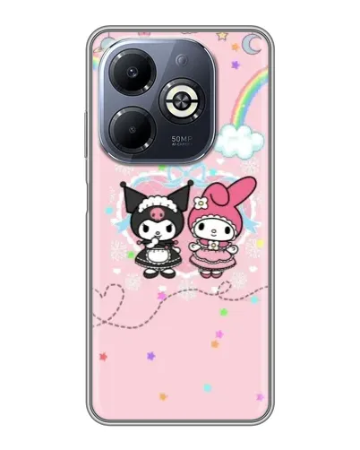 Чехол для Infinix Smart 8 Plus с картинкой «My Melody и Kuromi»