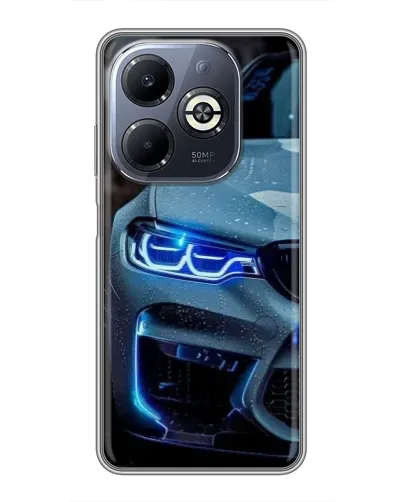 Чехол для Infinix Smart 8 Plus с картинкой «Взгляд BMW с синими фарами»