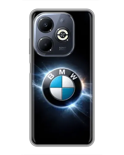 Чехол для Infinix Smart 8 Plus с картинкой «BMW — неоновое сияние»