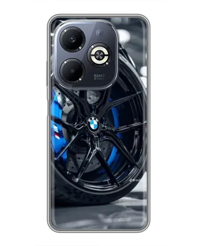 Чехол для Infinix Smart 8 Plus с картинкой «Колесо BMW вблизи»