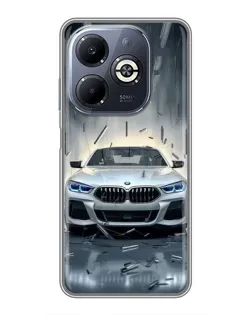 Чехол для Infinix Smart 8 Plus с картинкой «BMW в свете фар»