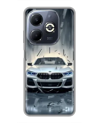 Чехол для Infinix Smart 8 Plus с картинкой «BMW в свете фар»