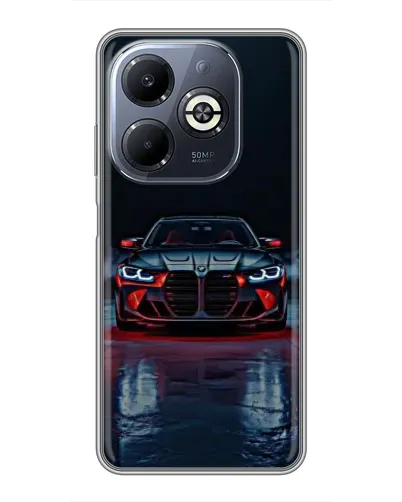 Чехол для Infinix Smart 8 Plus с картинкой «BMW на мокрой дороге»