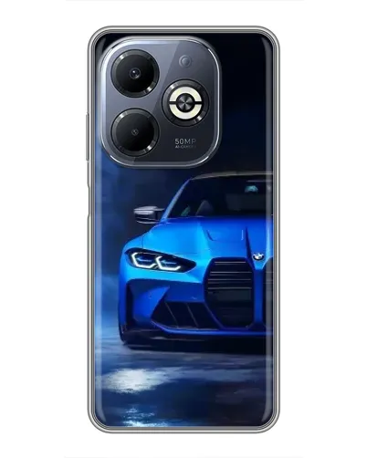 Чехол для Infinix Smart 8 Plus с картинкой «Голубая BMW M4»