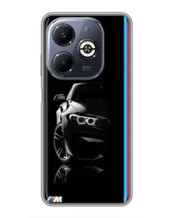 Чехол для Infinix Smart 8 Plus с картинкой «Силуэт BMW в темноте»