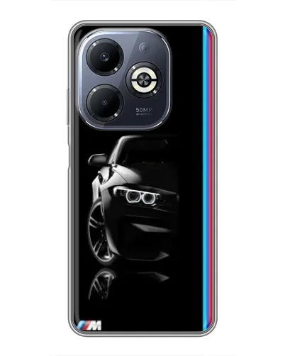 Чехол для Infinix Smart 8 Plus с картинкой «Силуэт BMW в темноте»