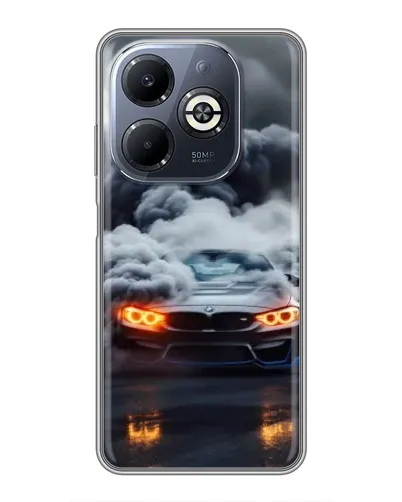 Чехол для Infinix Smart 8 Plus с картинкой «BMW в дыму»