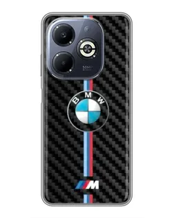 Чехол для Infinix Smart 8 Plus с картинкой «Эмблема BMW и карбон»