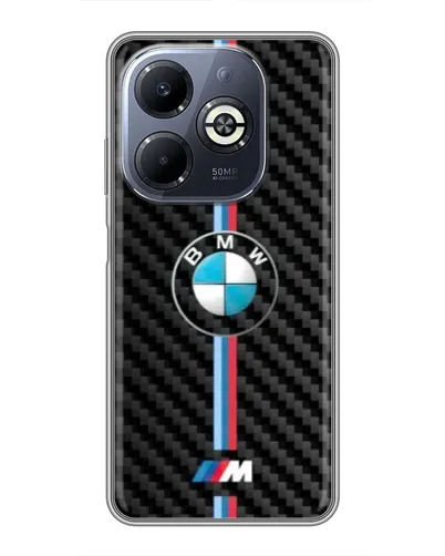 Чехол для Infinix Smart 8 Plus с картинкой «Эмблема BMW и карбон»