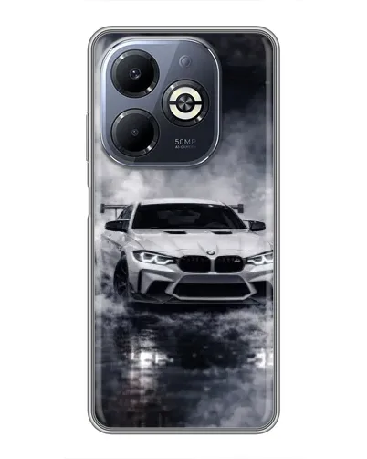 Чехол для Infinix Smart 8 Plus с картинкой «BMW сквозь туман»