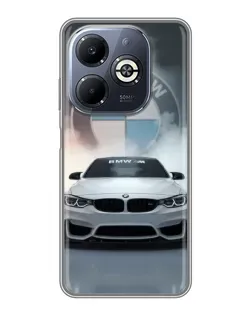 Чехол для Infinix Smart 8 Plus с картинкой «BMW в белом дыму»