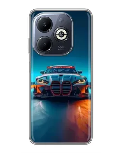 Чехол для Infinix Smart 8 Plus с картинкой «BMW — огни неона»