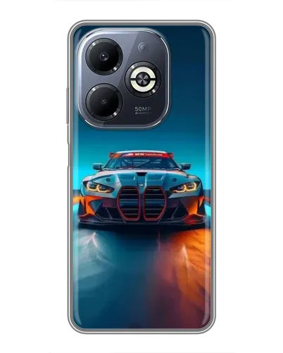 Чехол для Infinix Smart 8 Plus с картинкой «BMW — огни неона» Чехол для Infinix Smart 8 Plus с картинкой «BMW — огни неона»
