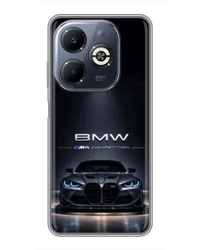 Чехол для Infinix Smart 8 Plus с картинкой «BMW сквозь ночной город» Чехол для Infinix Smart 8 Plus с картинкой «BMW сквозь ночной город»