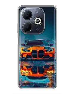 Чехол для Infinix Smart 8 Plus с картинкой «BMW — золотая эмблема»