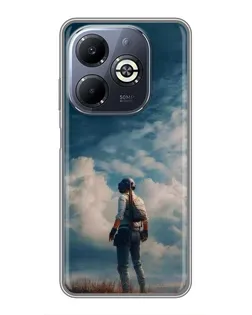 Чехол для Infinix Smart 8 Plus с картинкой «Герой PUBG на скале»