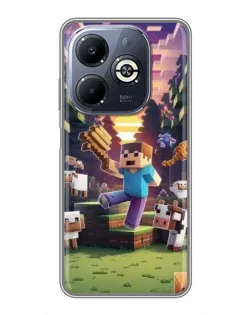 Чехол для Infinix Smart 8 Plus с картинкой «Стив на ферме» Чехол для Infinix Smart 8 Plus с картинкой «Стив на ферме»