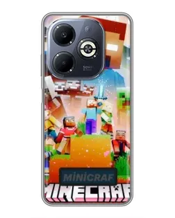 Чехол для Infinix Smart 8 Plus с картинкой «Minecraft герои игры» Чехол для Infinix Smart 8 Plus с картинкой «Minecraft герои игры»
