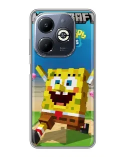 Чохол для Infinix Smart 8 Plus з картинкою «Губка Боб Minecraft»