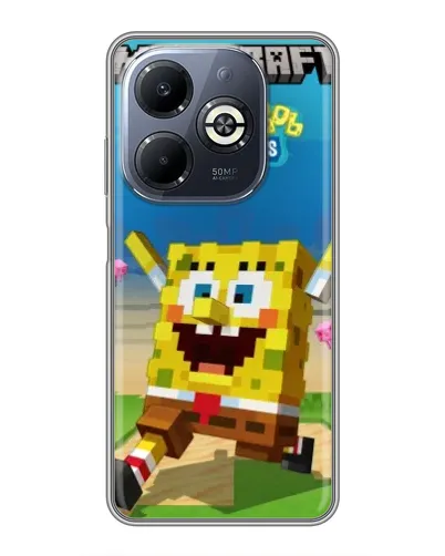 Чехол для Infinix Smart 8 Plus с картинкой «Губка Боб Minecraft» Чехол для Infinix Smart 8 Plus с картинкой «Губка Боб Minecraft»