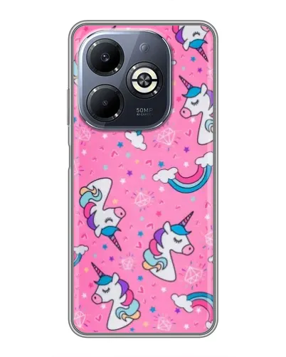 Чехол для Infinix Smart 8 Plus с картинкой «Unicorn паттерн розовый» Чехол для Infinix Smart 8 Plus с картинкой «Unicorn паттерн розовый»