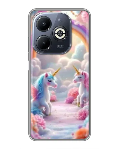 Чехол для Infinix Smart 8 Plus с картинкой «Радуга и единороги» Чехол для Infinix Smart 8 Plus с картинкой «Радуга и единороги»