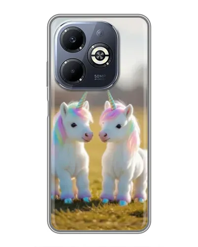 Чехол для Infinix Smart 8 Plus с картинкой «Пара единорогов» Чехол для Infinix Smart 8 Plus с картинкой «Пара единорогов»