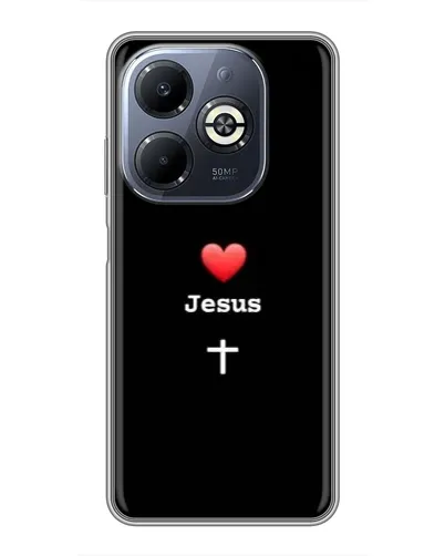 Чехол для Infinix Smart 8 Plus с картинкой «Сердце - Jesus»