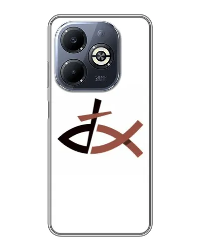 Чехол для Infinix Smart 8 Plus с картинкой «Рыба и крест»