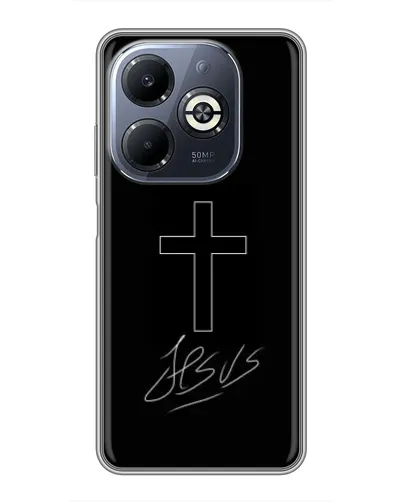 Чехол для Infinix Smart 8 Plus с картинкой «Графический крест Jesus» Чехол для Infinix Smart 8 Plus с картинкой «Графический крест Jesus»