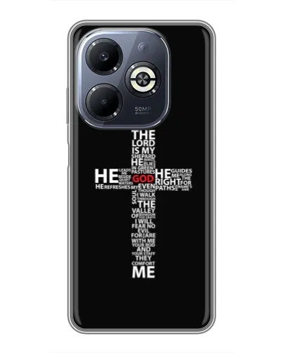 Чехол для Infinix Smart 8 Plus с картинкой «Текстовый крест» Чехол для Infinix Smart 8 Plus с картинкой «Текстовый крест»