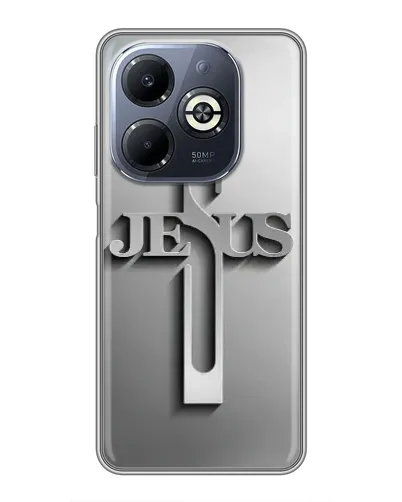 Чехол для Infinix Smart 8 Plus с картинкой «Металлический крест Jesus» Чехол для Infinix Smart 8 Plus с картинкой «Металлический крест Jesus»