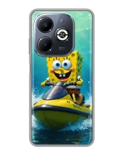 Чехол для Infinix Smart 8 Plus с картинкой «Спанч Боб на гидроцикле» Чехол для Infinix Smart 8 Plus с картинкой «Спанч Боб на гидроцикле»